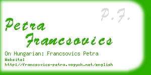 petra francsovics business card